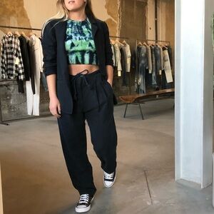 NSF Navy Blue Linen Blazer and Pant Set size XS and 24